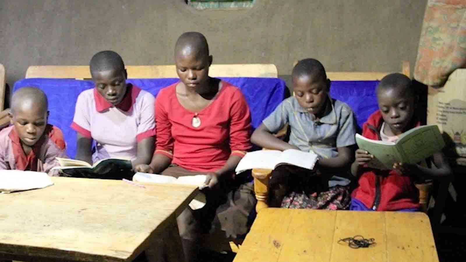 Children studying